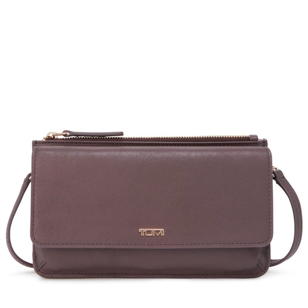 Tumi Belden Wallet Crossbody in Dark Mauve